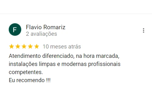 Atendimento diferenciado, na hora marcada, instalações limpas e modernas profissionais competentes.
            Eu recomendo !!!